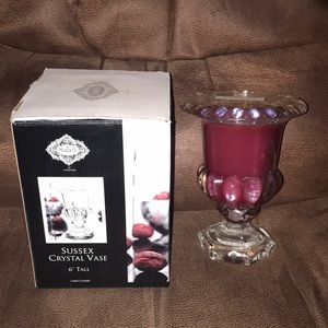 Sussex Crystal Vase with Bird of Paradise Candle